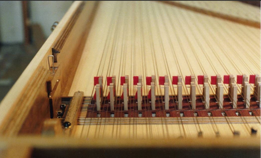 Close up of harpsichord